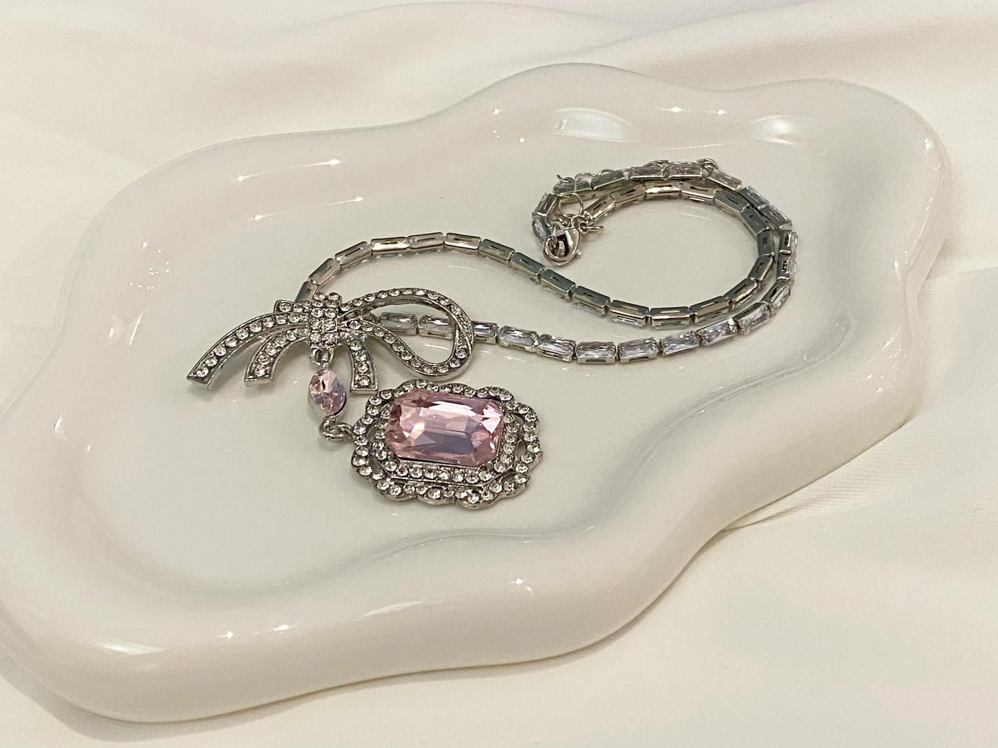 pink gem necklace