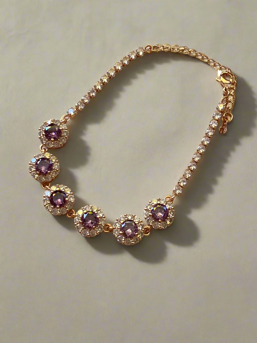 purple and gold bracelet