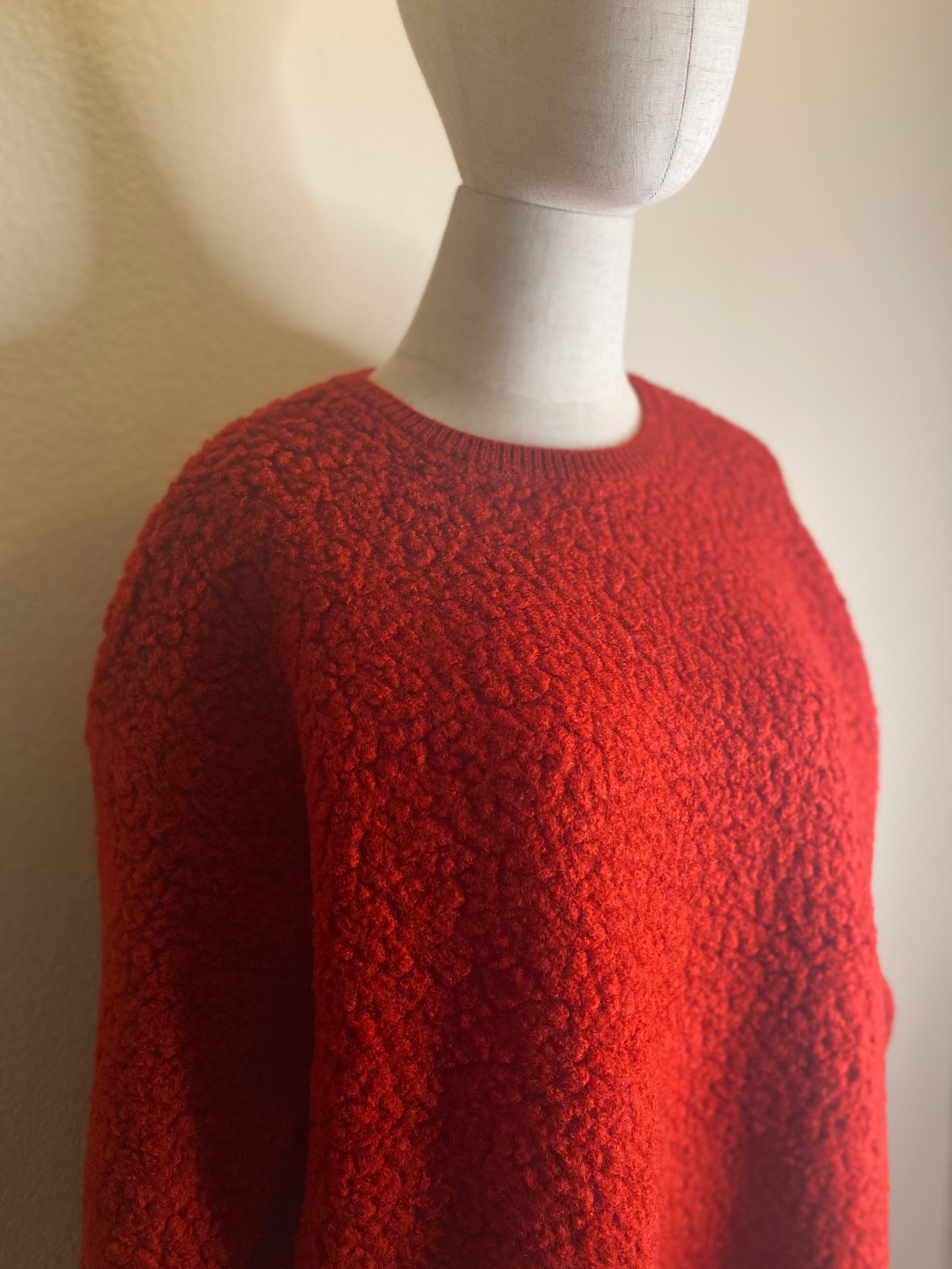 red wool sweater