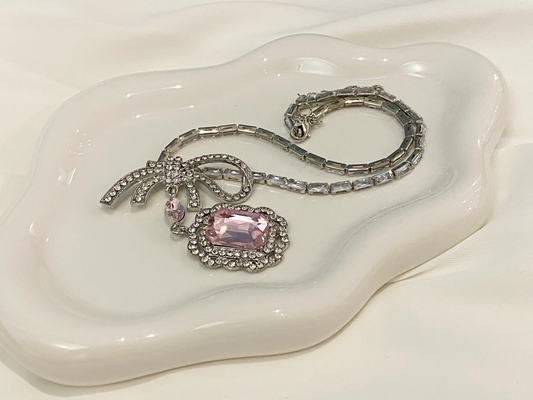 pink gem necklace