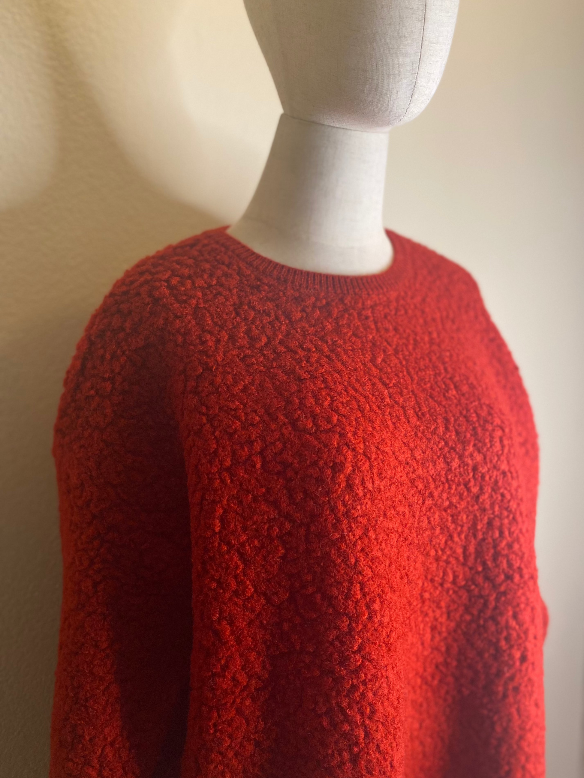 red wool sweater 